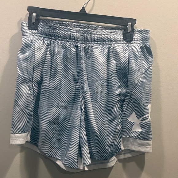 Under Armour Blue and White Athletic Shorts small - Picture 2 of 6
